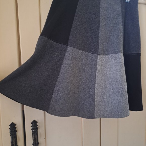 Eva Franco Anthropologie wool blend patchwork skirt Sz 0 - Picture 2 of 8